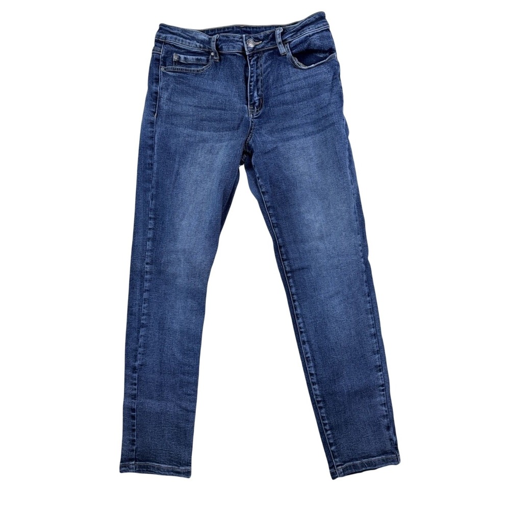 Grace & Lace Skinny Jeans Womens 8 Blue Medium‎ Wash Excellent Stretch Denim